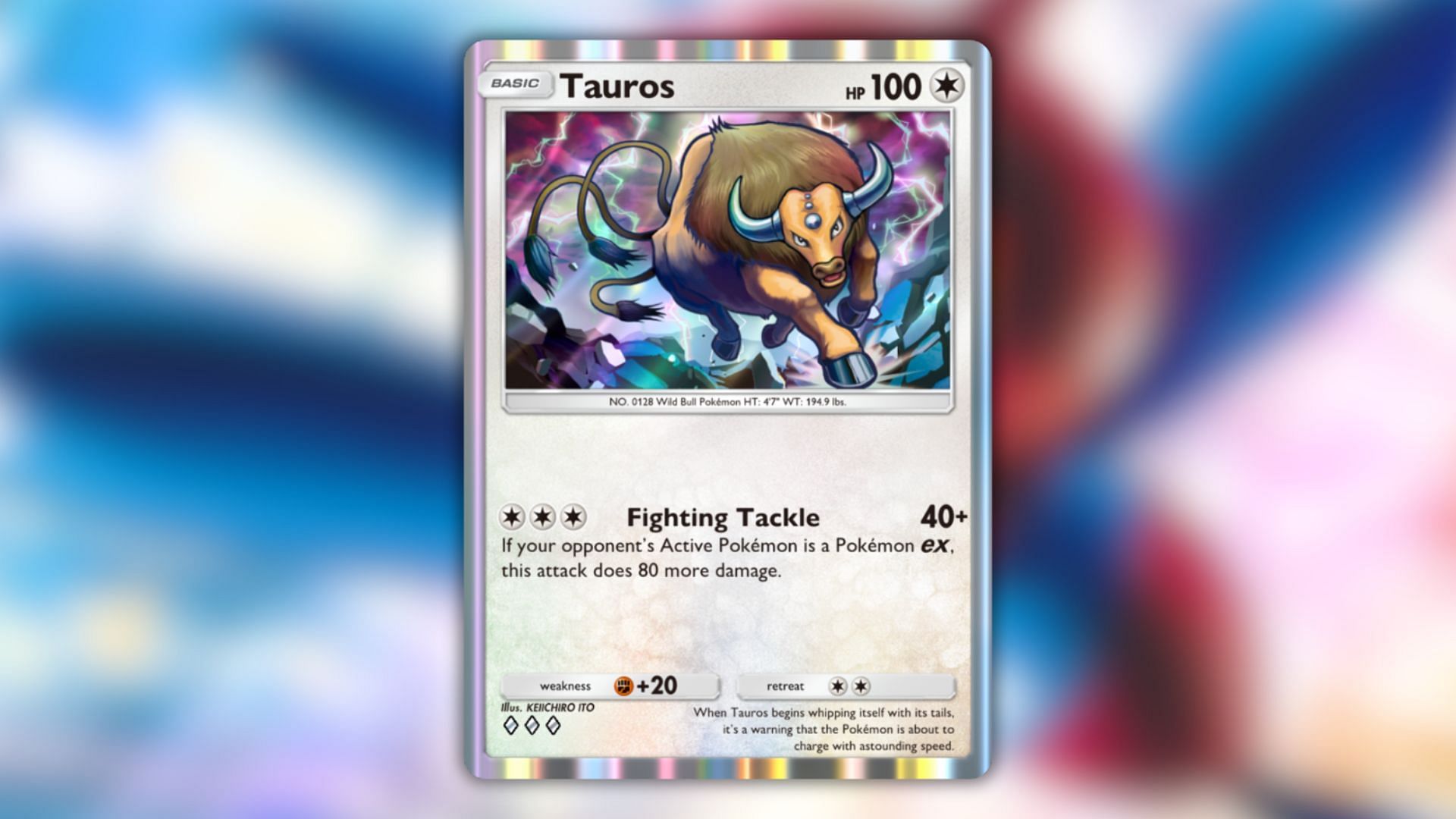 Tauros&#039; card as seen in the game (Image via The Pokemon Company)