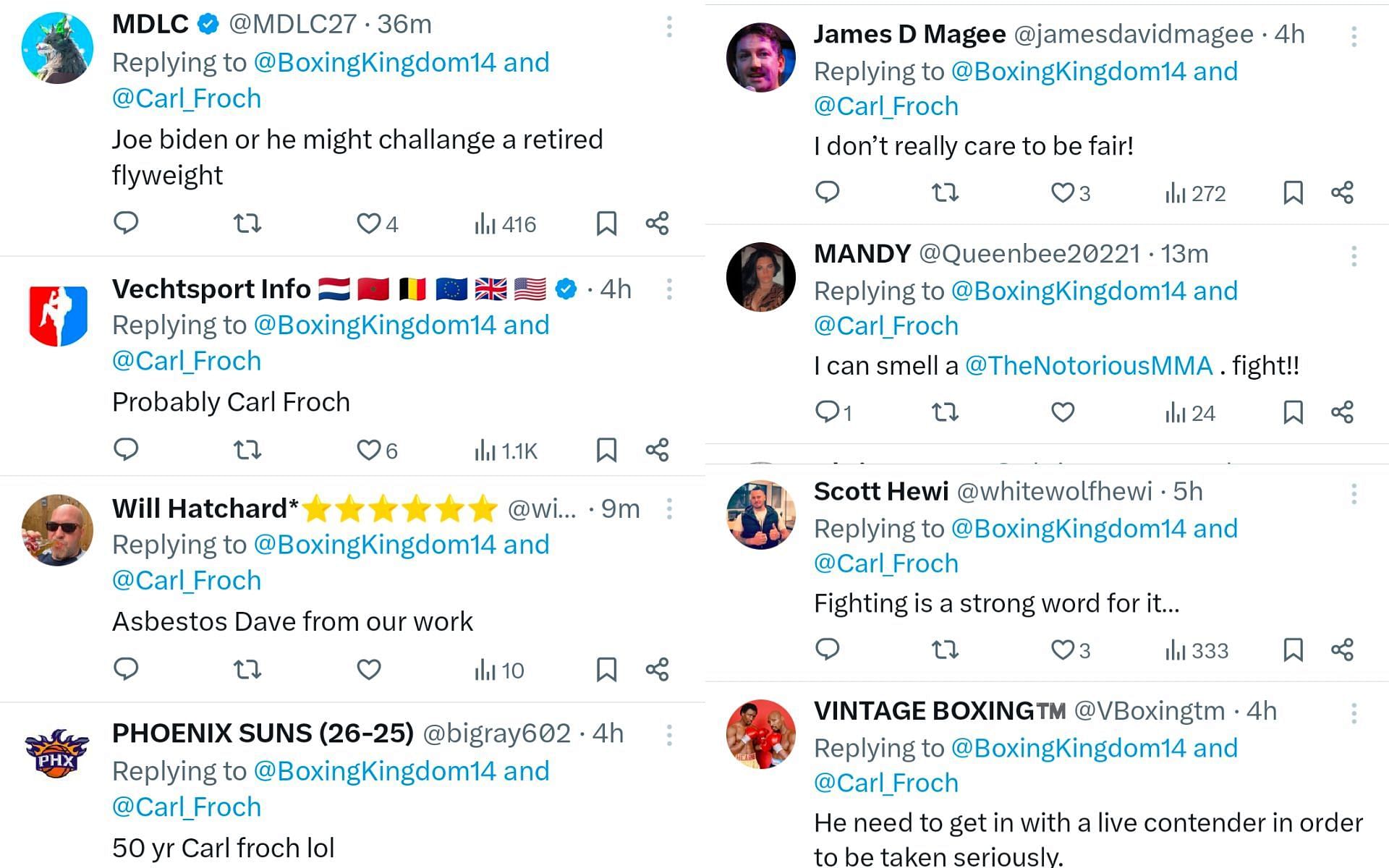 Fan reactions screenshots. [Screenshot courtesy: @BoxingKingdom14 on X]