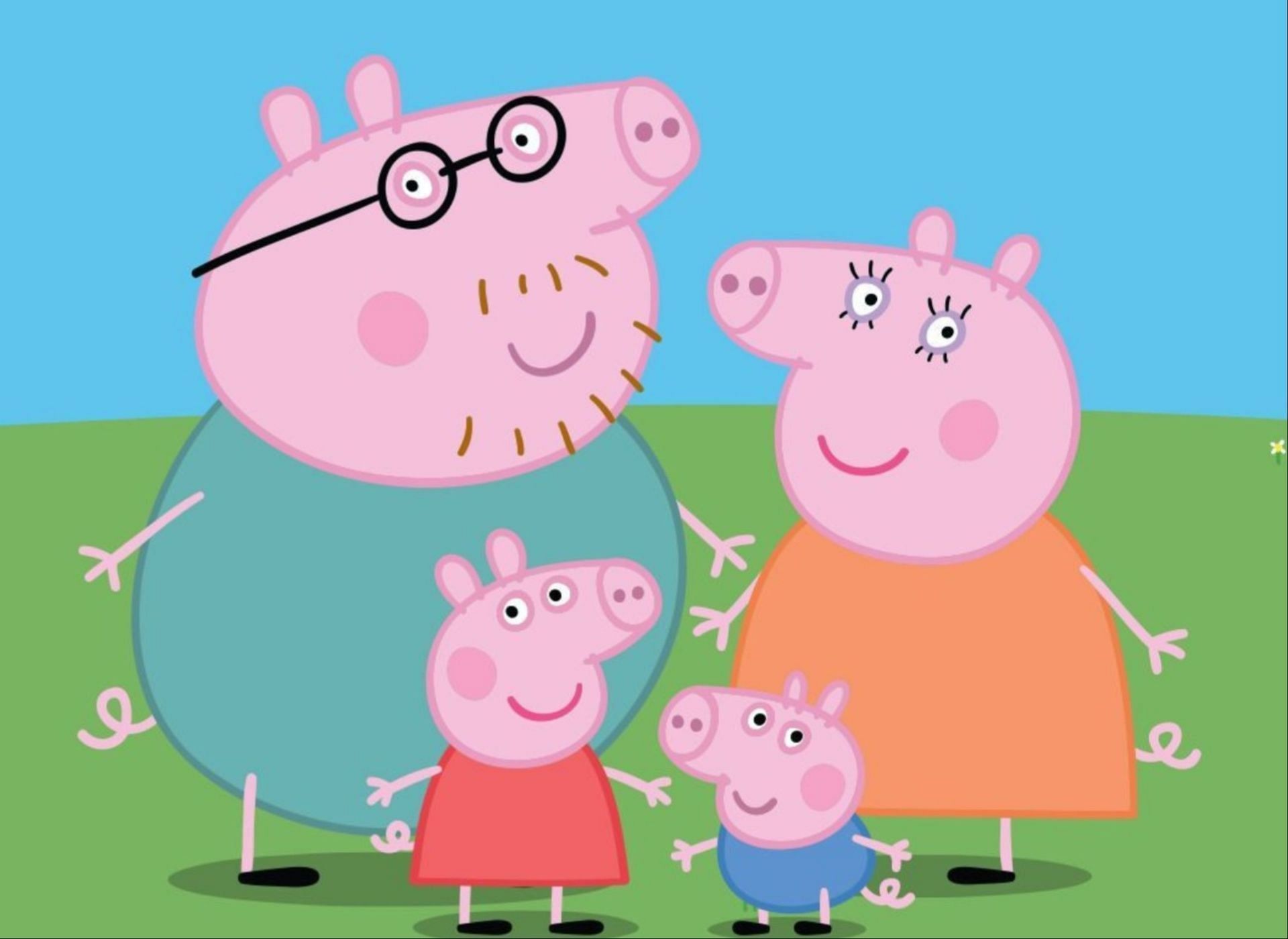 Peppa Pig with Daddy Pig, Mummy Pig, and George, (Photo via Instagram/@officialpeppa) 