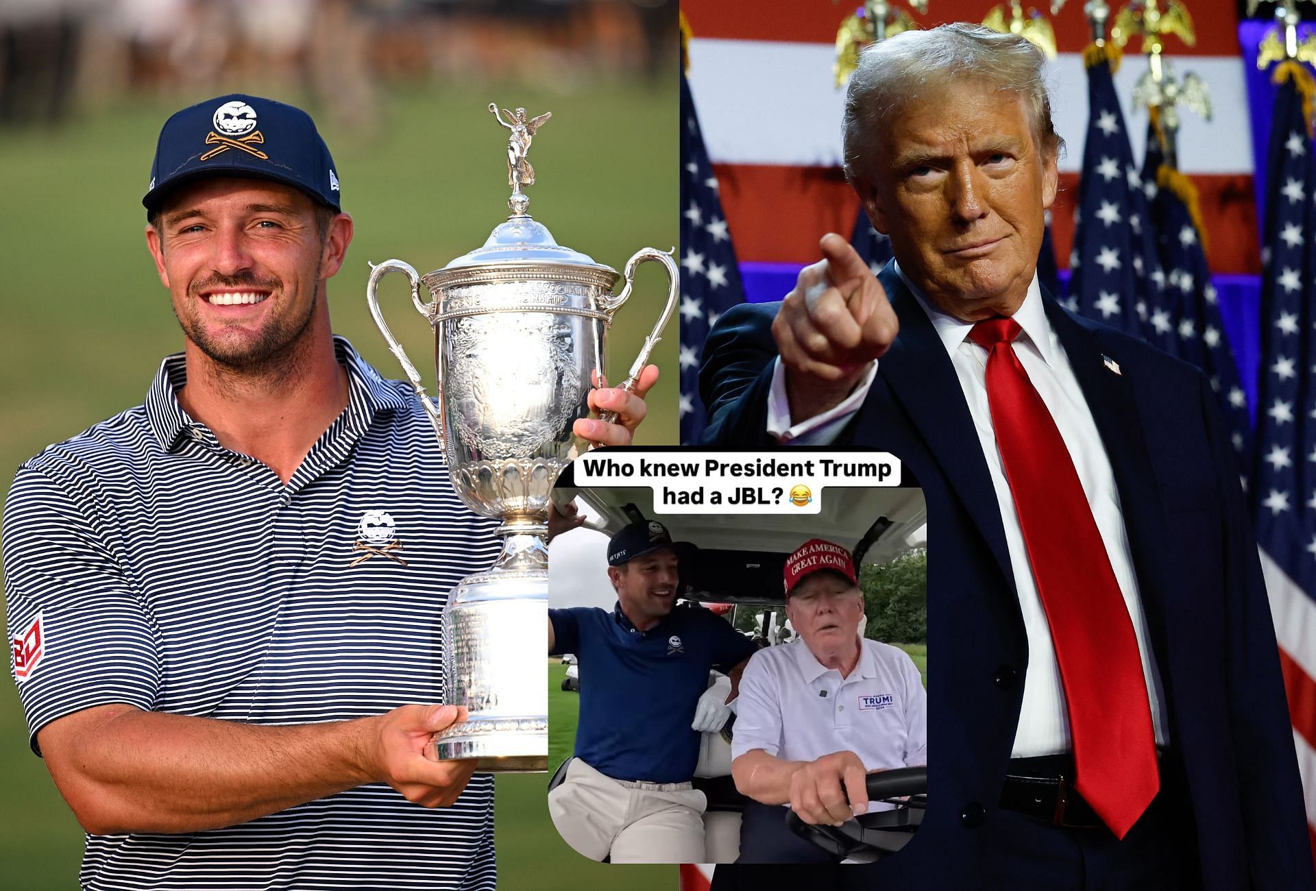 Donald Trump and Bryson DeChambeau ( via Getty and Instagram)