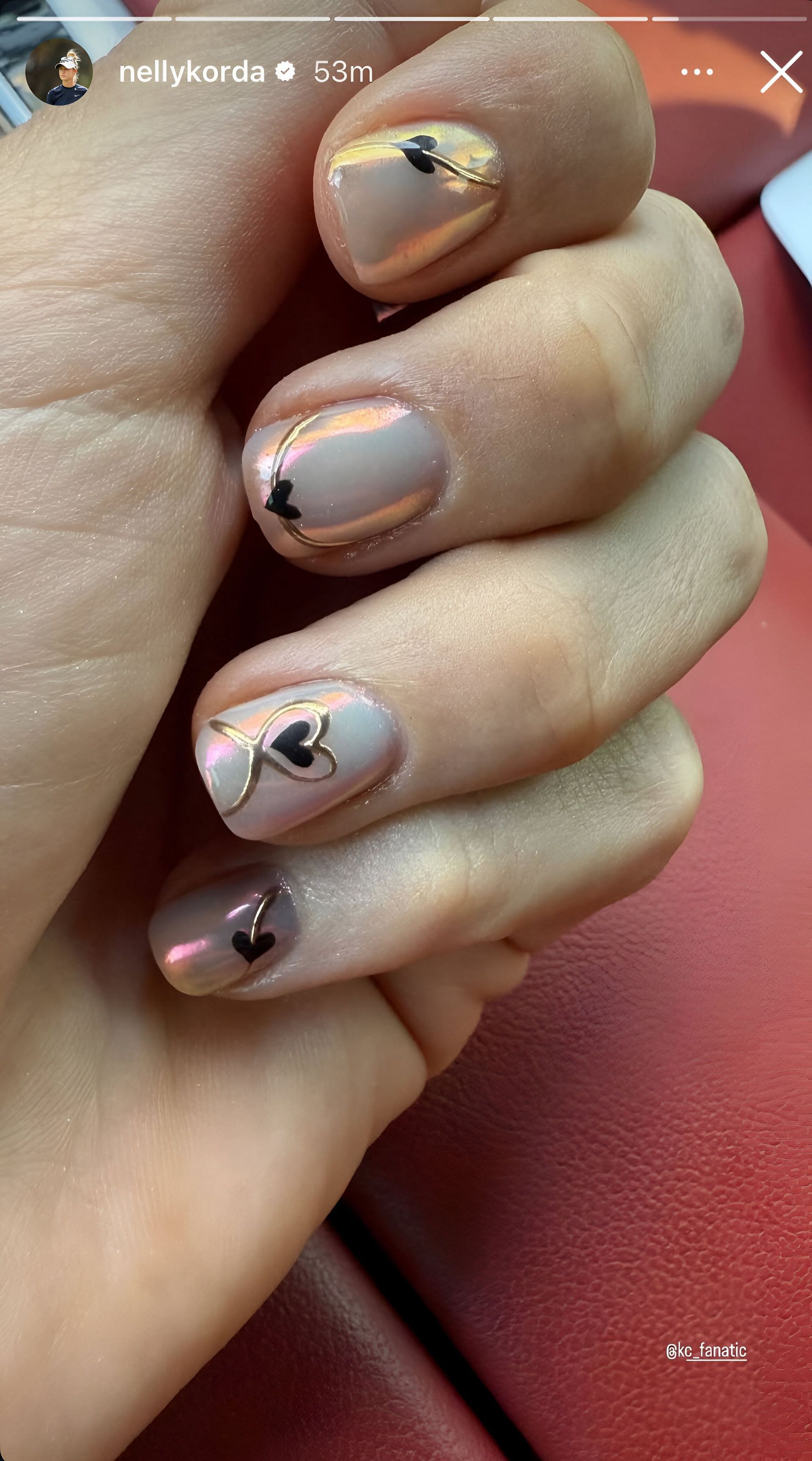 Nelly Korda shares her new nail art. Image via Instagram @nellykorda