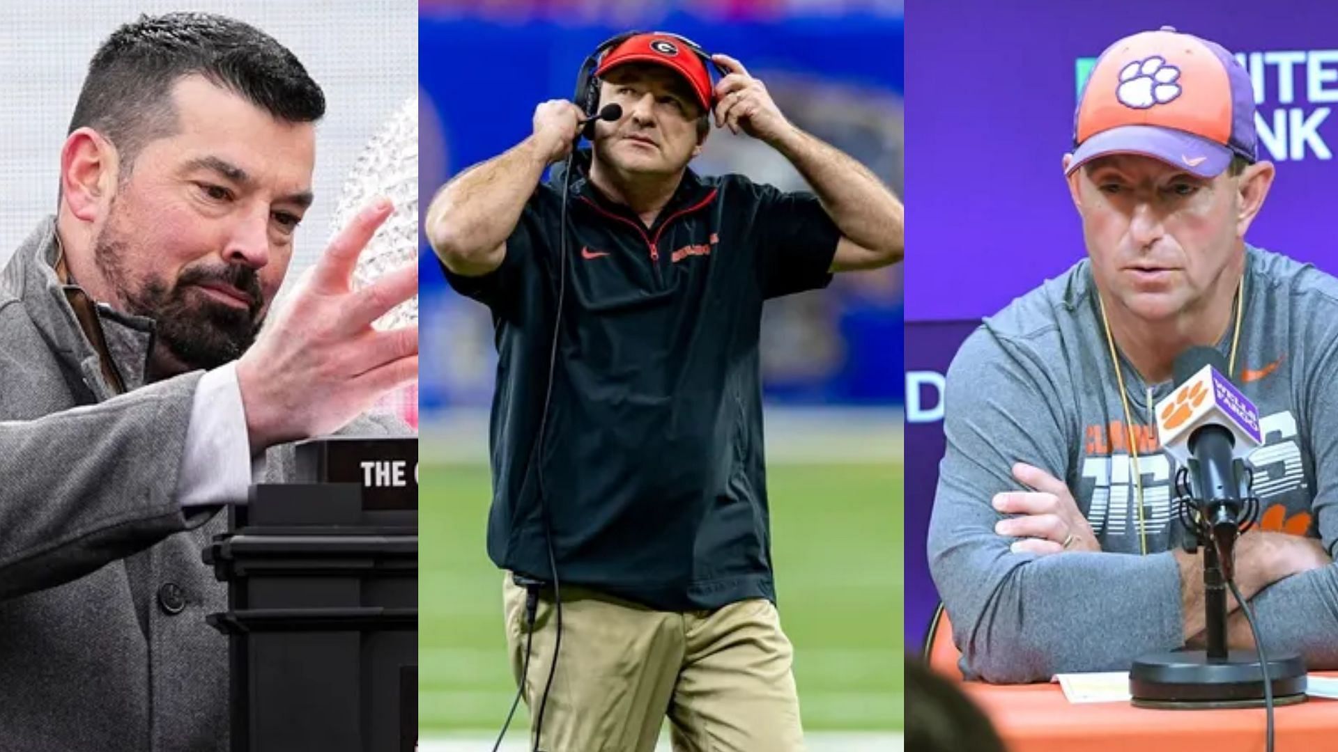 Coaches Ryan Day, Kirby Smart and Dabo Swinney 