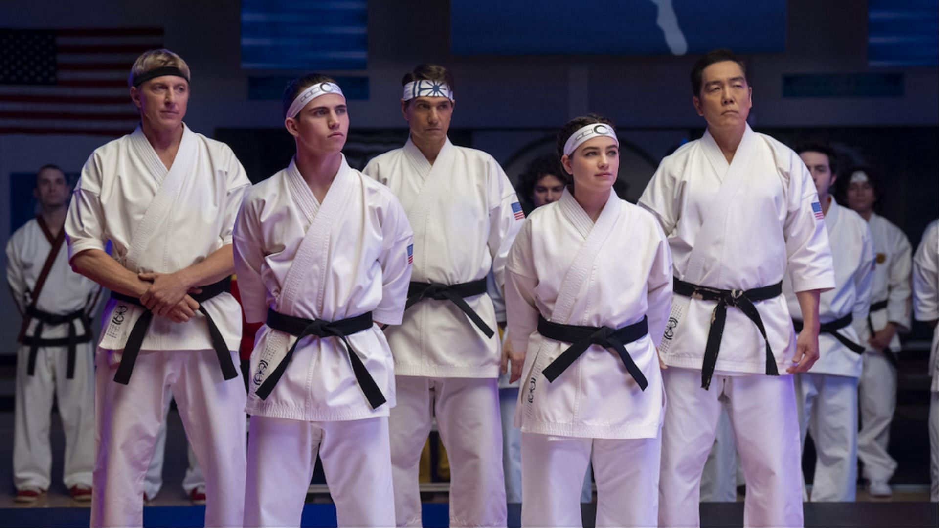 Johnny Lawrence, Daniel LaRusso, Chozen, and their team of fighters preparing for the ultimate showdown ( Image via Netflix Tudum)