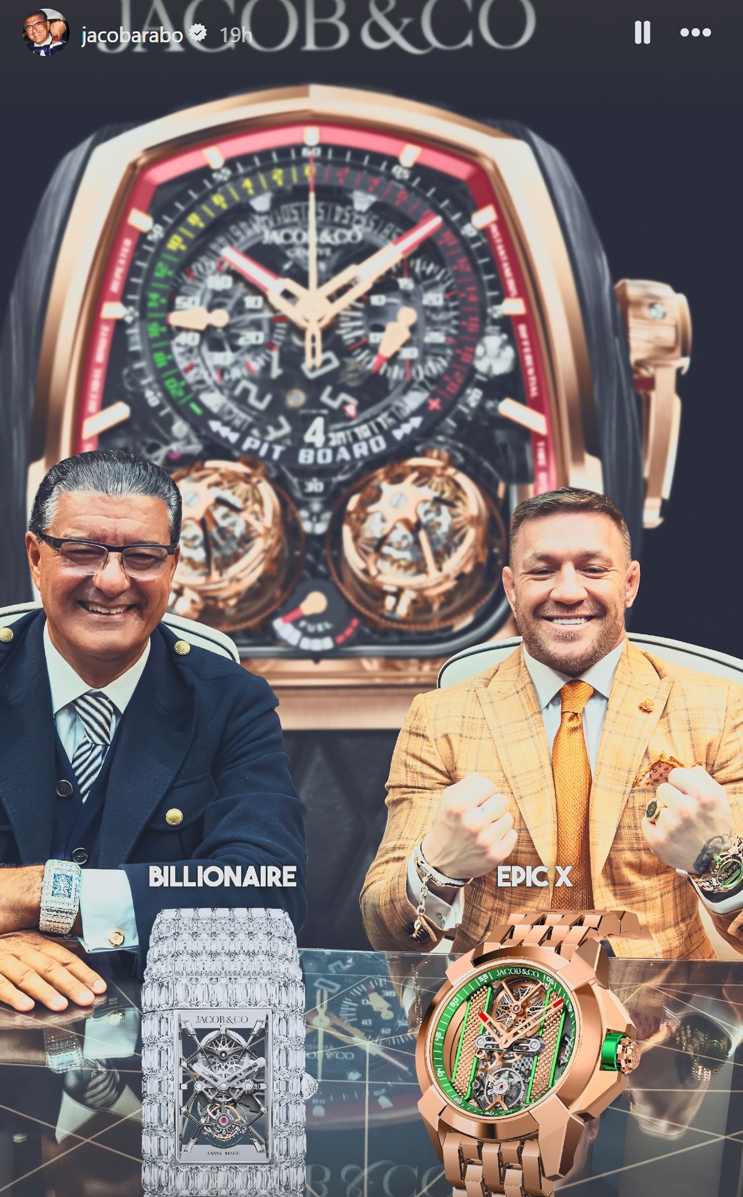 Highlight Ownership Jacob & Co.: Conor McGregor flaunts $110,000 Jacob & Co. Epic X watch ...