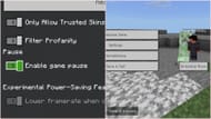 Game pause feature allow players to enter the pause menu and freeze the entire game (Image via Mojang Studios || Sportskeeda Gaming)
