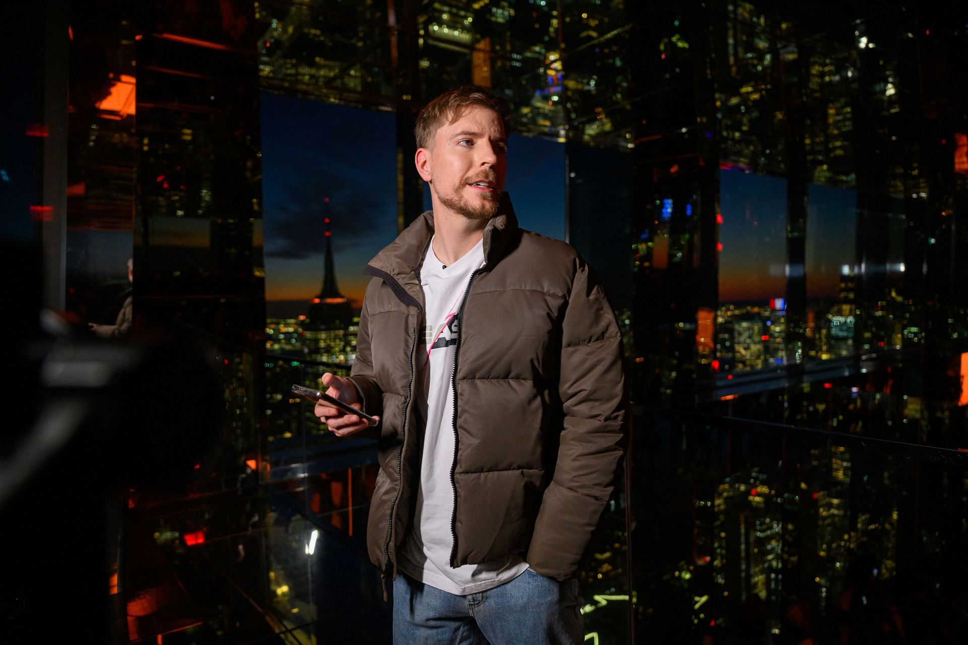 Mr. Beast Lights Up Manhattan Skyline At SUMMIT One Vanderbilt - Source: Getty