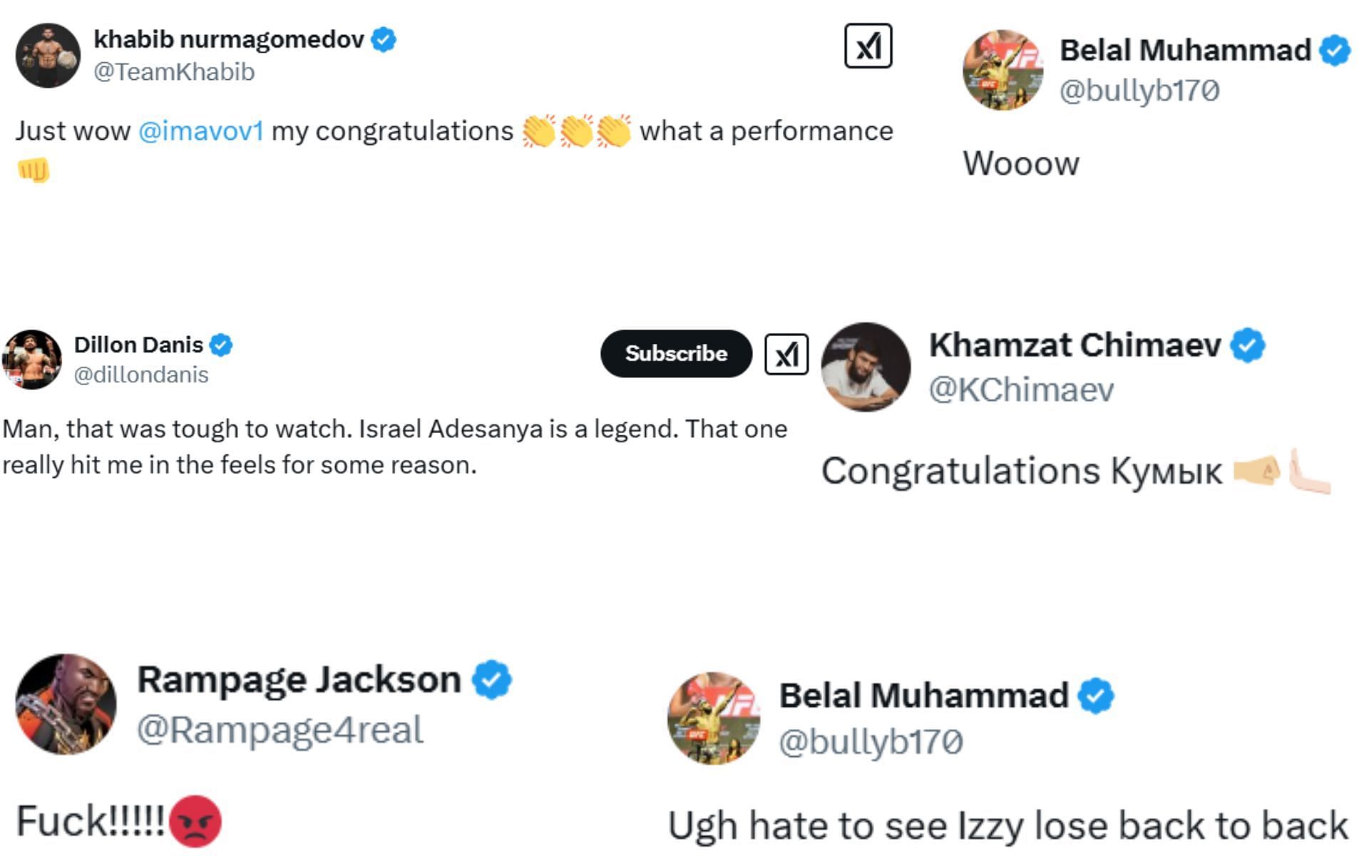 Screenshots courtesy: @Rampage4real, @bullyb170, @TeamKhabib, @dillondanis, @KChimaev