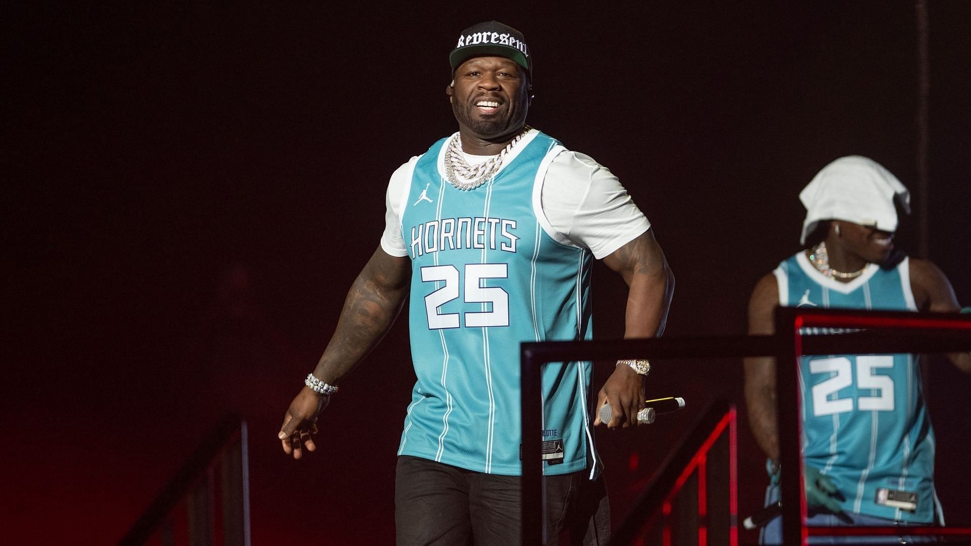 Rapper 50 Cent performs during DaBaby &amp; Friends - Billion Dollar Baby Birthday Bash at Spectrum Center on January 22, 2025, in Charlotte, North Carolina. (Image via Getty/Prince Williams)