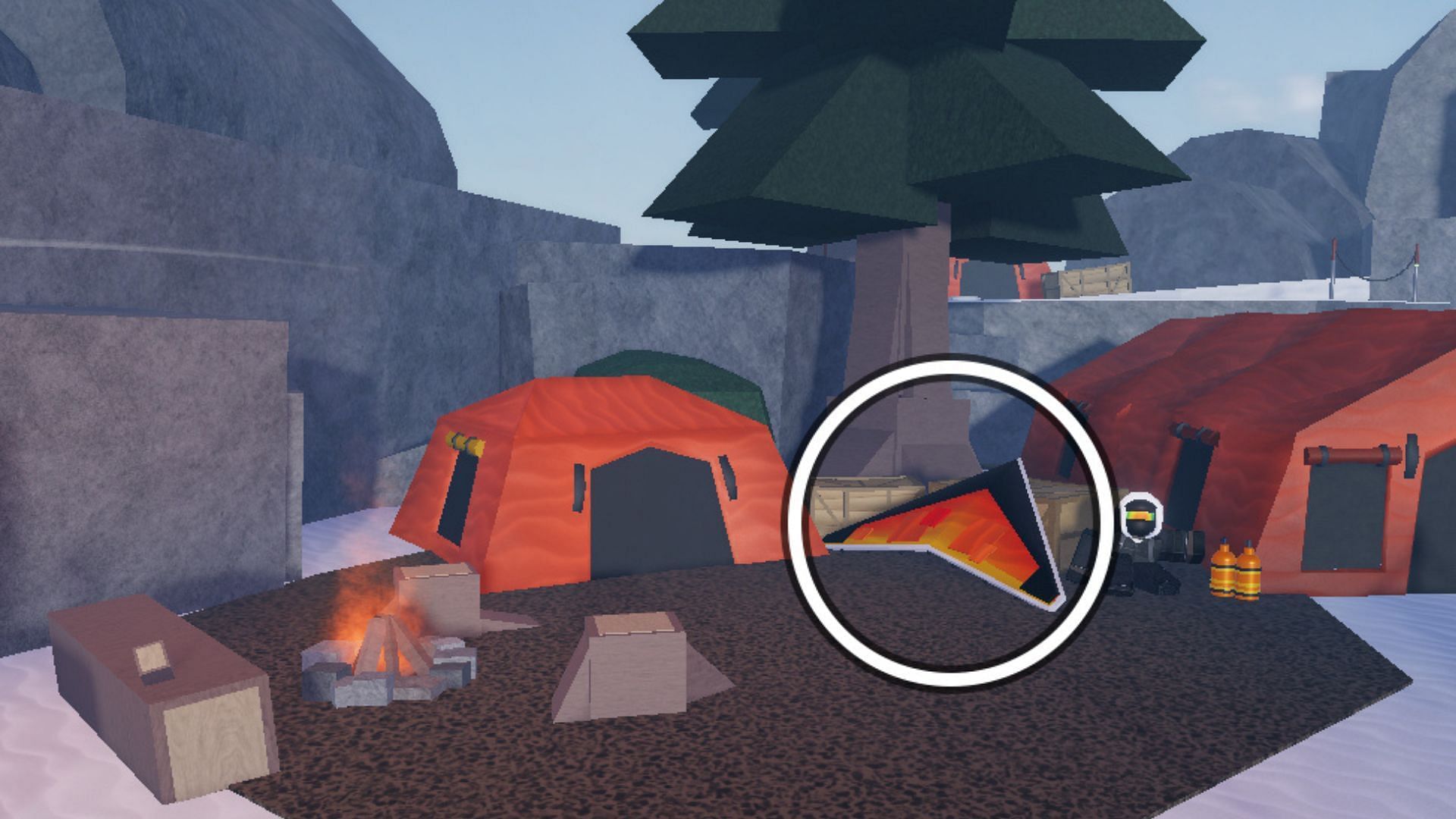 Advanced Glider location in Glacial Grotto (Image via Roblox)