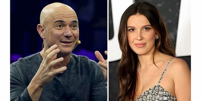 Andre Agassi snubs tennis as he turns 'pickleball legend' with robot coach in fun Netflix teaser for Millie Bobby Brown-starrer 'The Electric State'