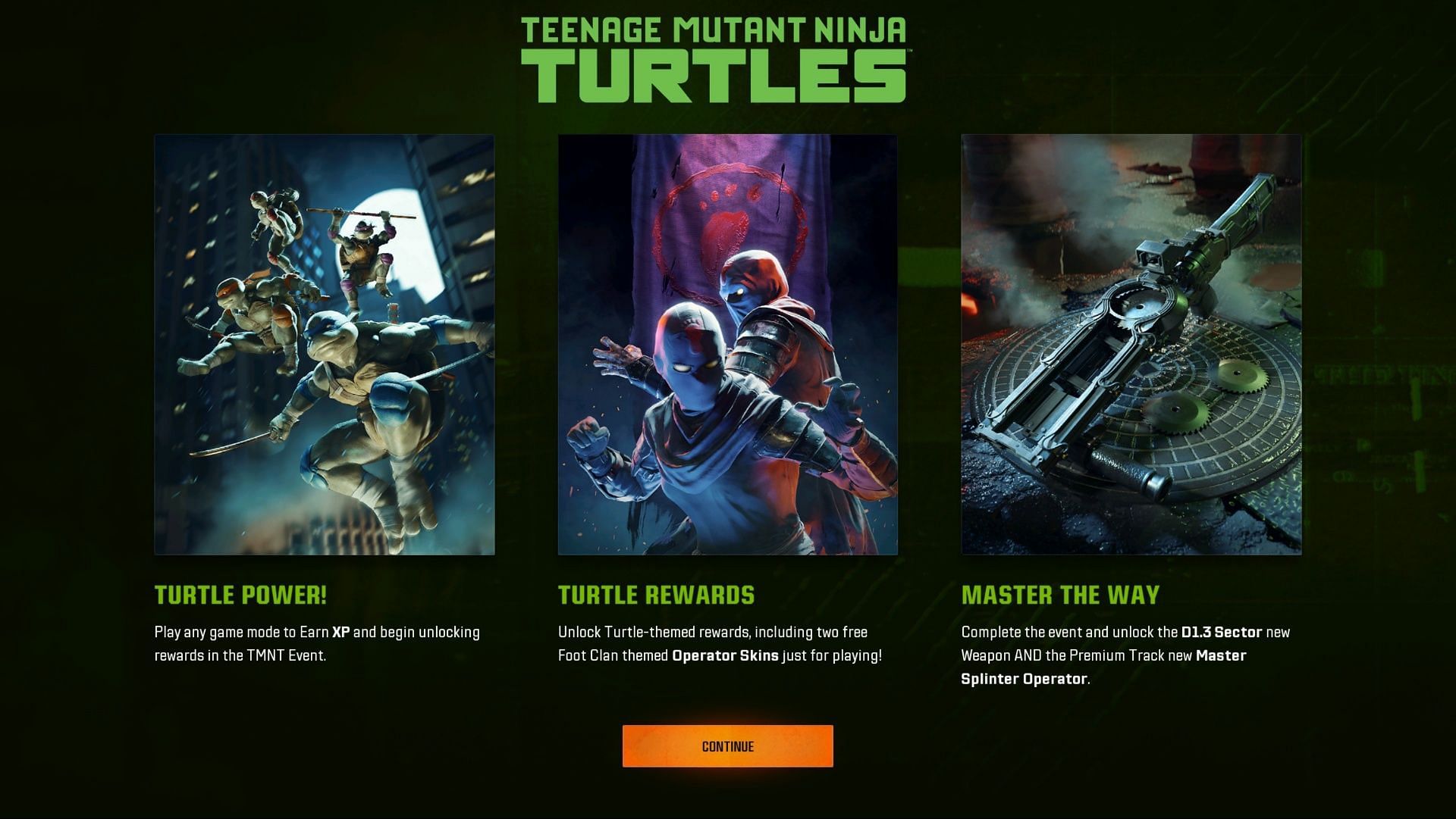 Procedure to earn rewards during TMNT event (Image via Sportskeeda Gaming || Activision)