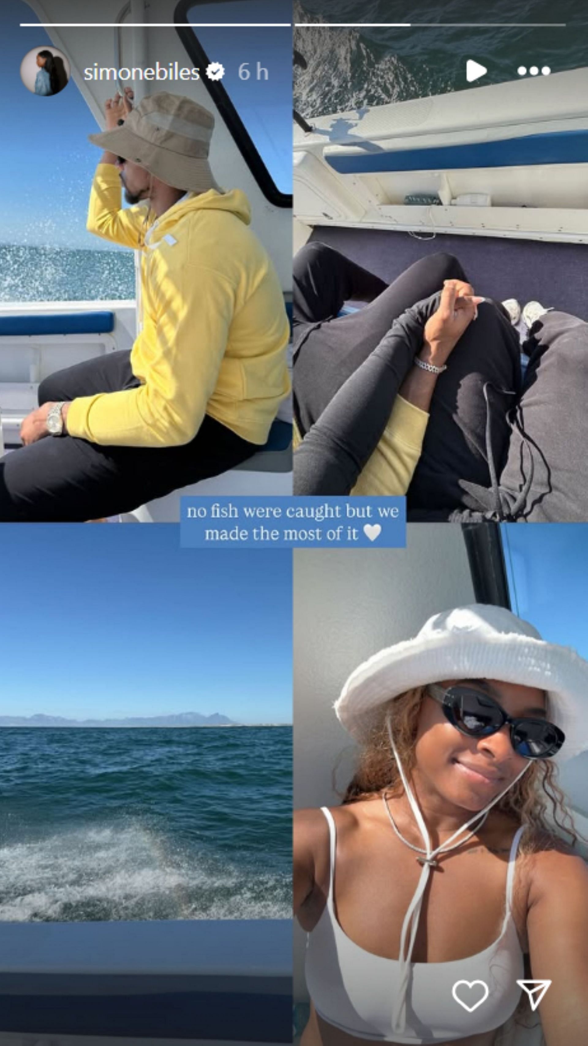 Simone Biles and Jonathan Owens enjoy fishing in South Africa; Instagram - @simonebiles