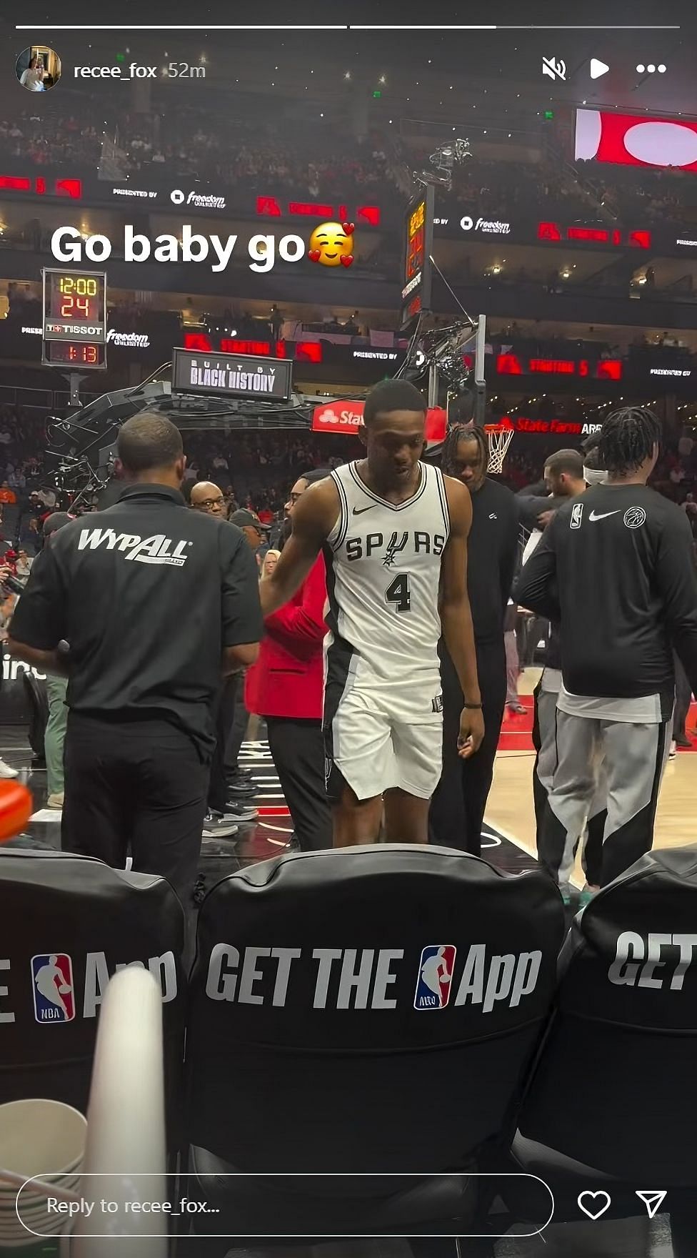 De&#039;Aaron Fox&#039;s wife Recee Fox drops heartfelt 3-word reaction as she watches his Spurs debut from courtside (Image Credit: @recee_fox on Instagram)