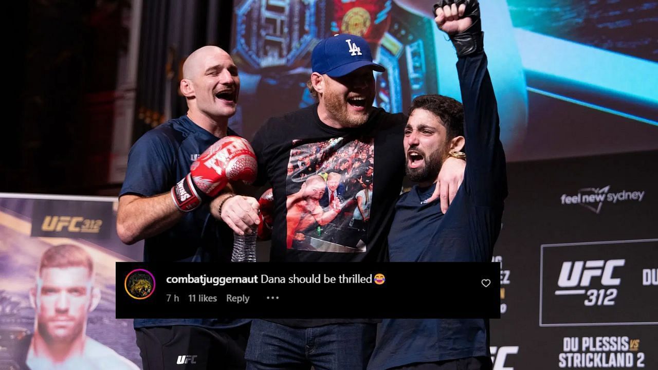 Fans react to Sean Strickland sparring fan at open workouts [ Image Source: Getty]