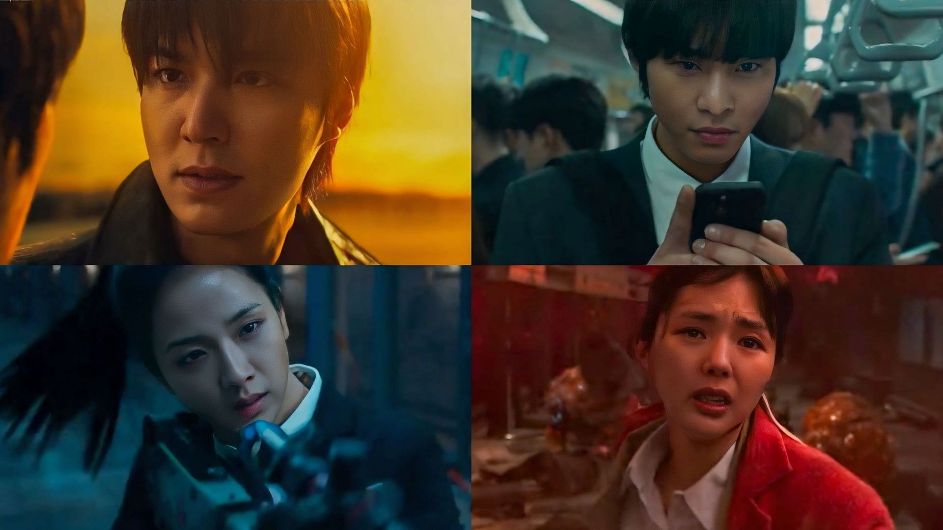 Lee Min-ho, Ahn Hyo-seop, Jisoo and Chae Soo-bin in The Prophet: Omniscient Reader teaser (Image via YouTube/@lotteent)