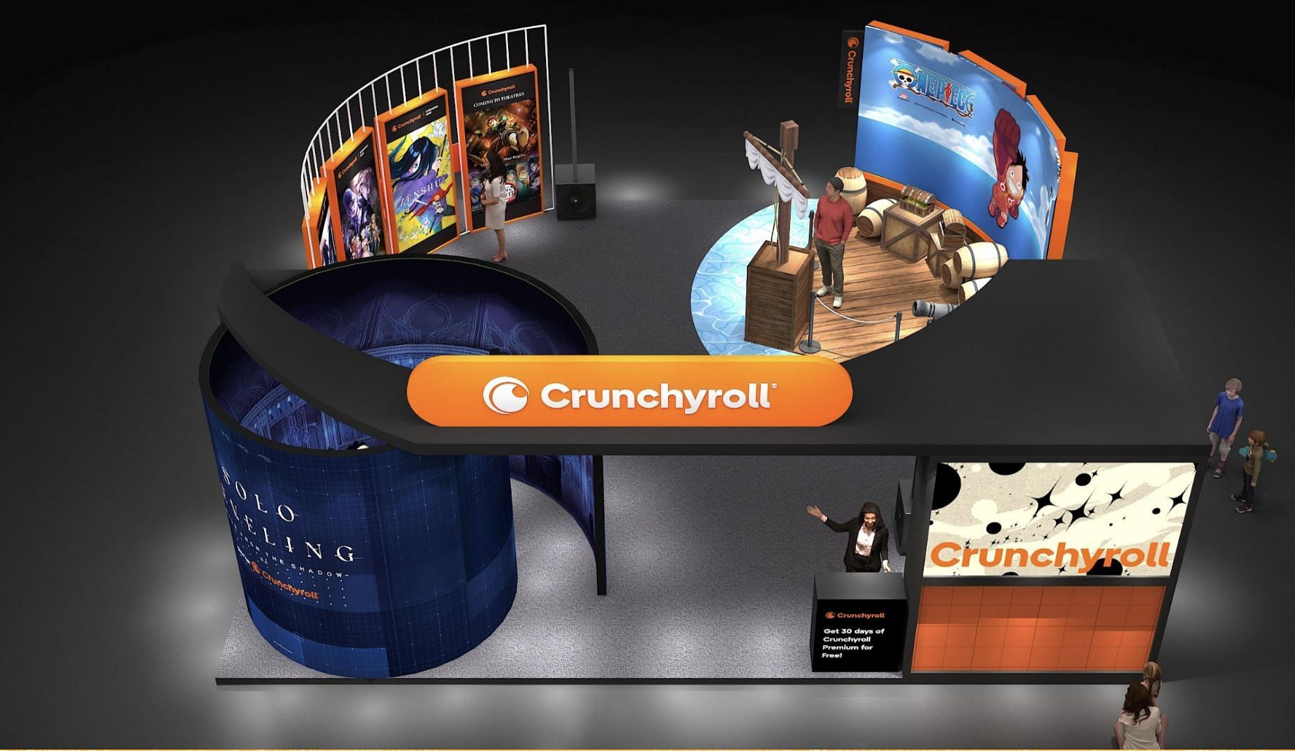 Crunchyroll booth plan model (Image via Crunchyroll)