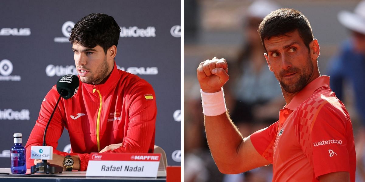 Carlos Alcaraz (L) and Novak Djokovic (R) - Source: Getty