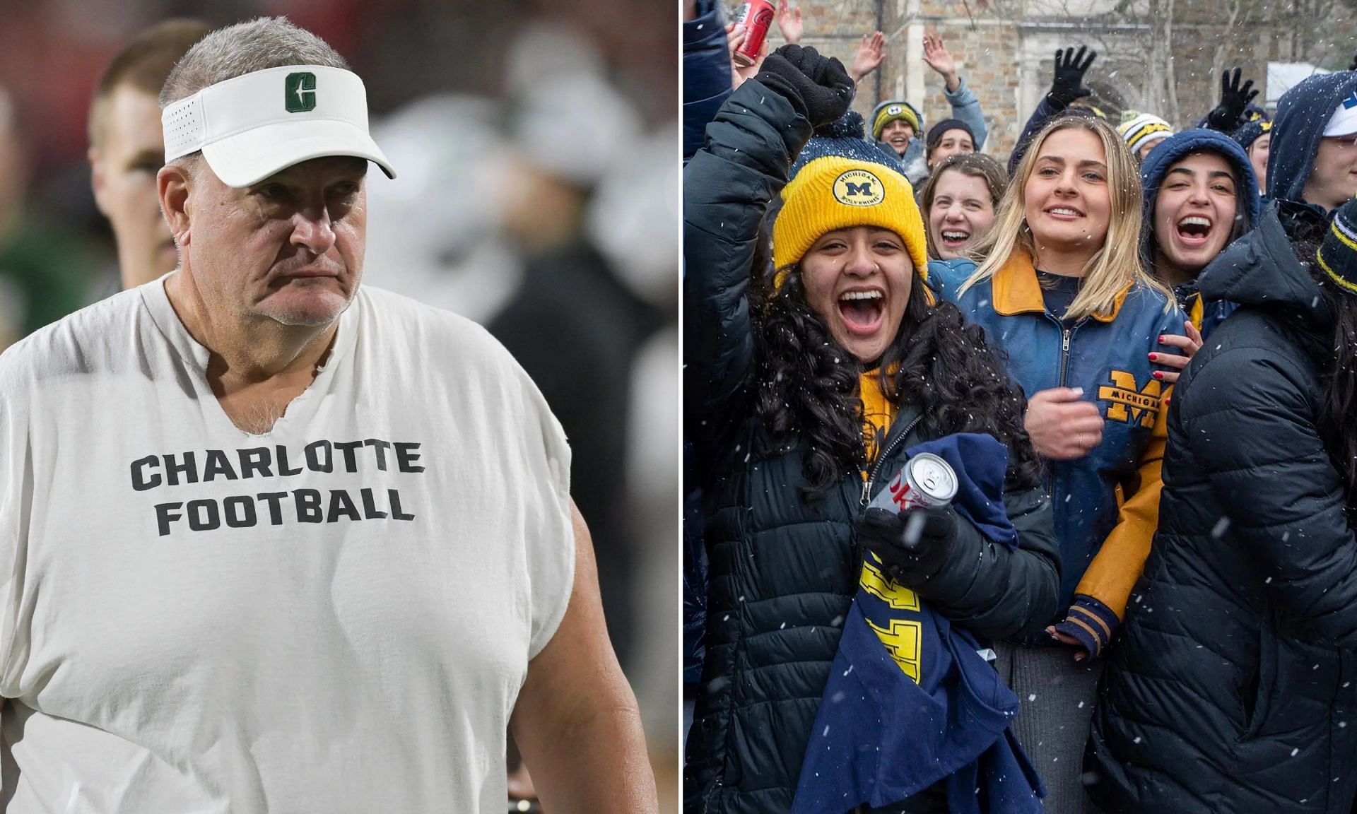 Michigan fans celebrate Biff Poggi