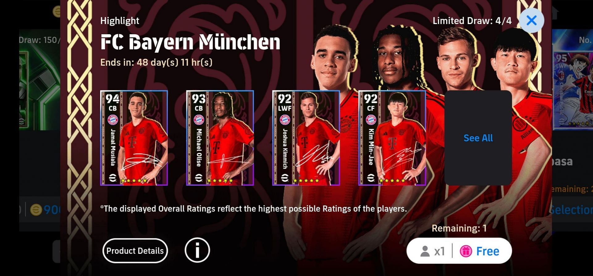 eFootball 2025 Ramadan Campaign FC Bayern Munich Special Player List (Image via Konami)