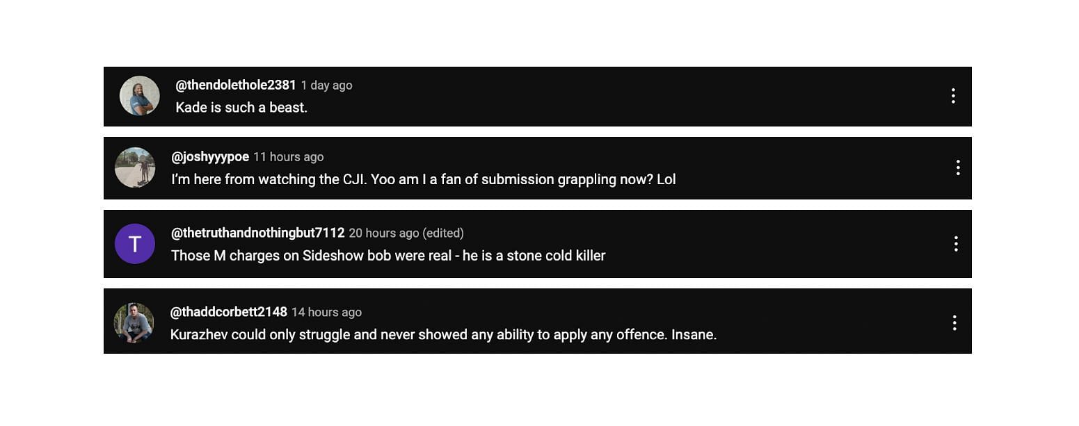 Screenshot of fans&#039; comments. [ONE Championship/YouTube]