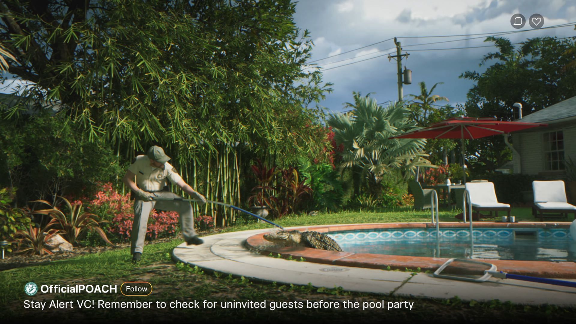 A wild animal in a pool in the first trailer (Image via Rockstar Games)