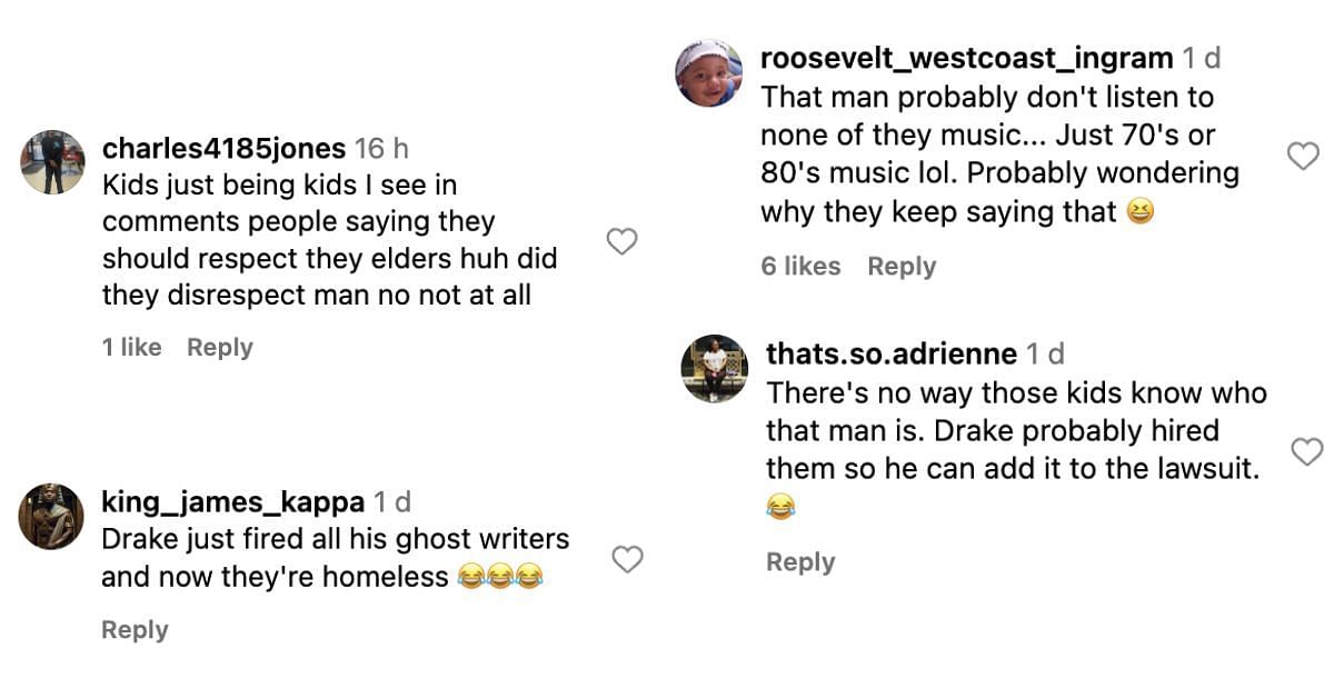 More screenshots of comments on Dennis Graham&#039;s video (Image via Instagram/@theartofdialogue)