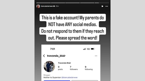 Belair pointed out the account was not that of her mother's (Credit: Bianca Belair's IG)