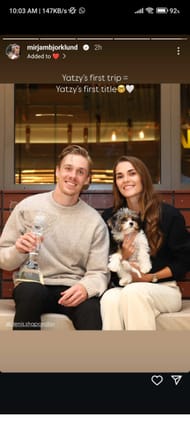 Bjorklund's Instagram Story (Image: Instagram @mirjambjorklund)