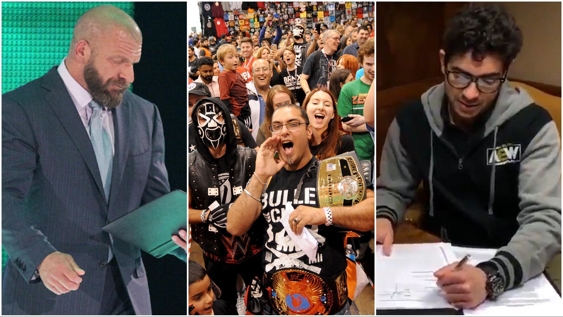 WWE CCO Triple H, wrestling fans, and AEW President Tony Khan