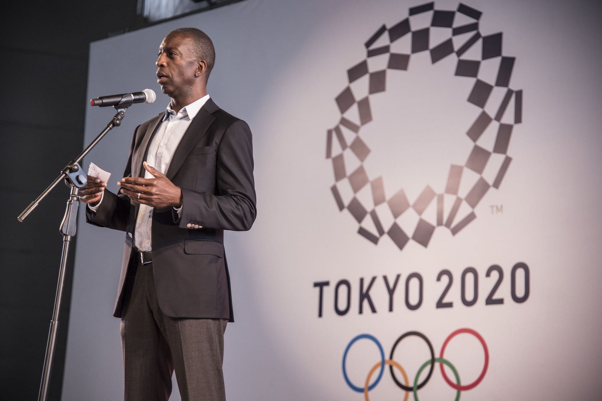 Johnson at the media welcome breakfast event of Laures during the 2020 Tokyo Olympics (Credits: Getty)