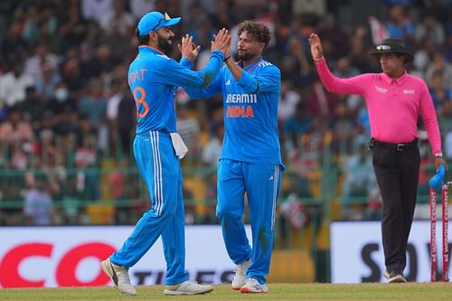 Kuldeep Yadav (right) could be crucial with the ball in hand. (Image Credits: Getty Images)