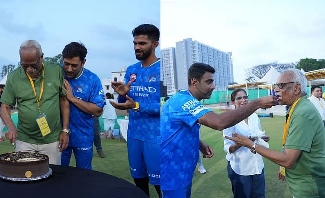 MS Dhoni, R Ashwin, and Ruturaj Gaikwad join CSK CEO Kasi Viswanathan’s birthday celebrations [In Pictures]