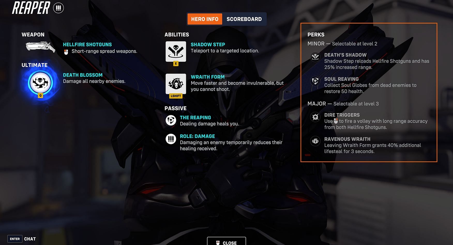 Reaper perks in Overwatch 2 (Image via Blizzard Entertainment)