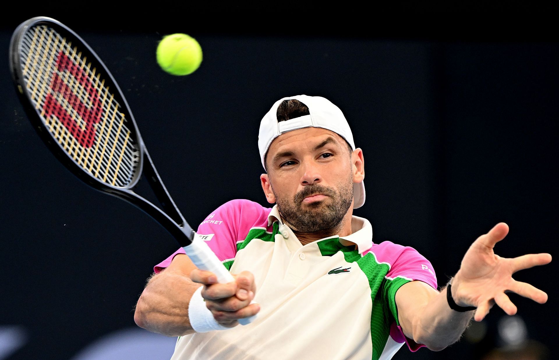 Dimitrov in action at the 2025 Brisbane International (Source: Getty)