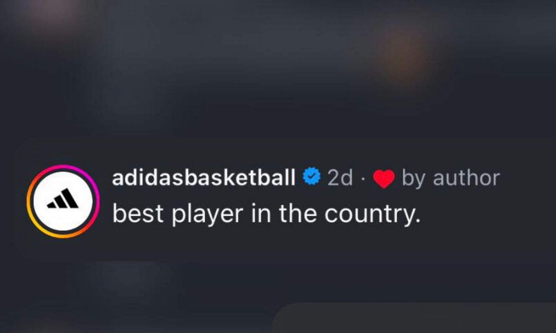 Adidas basketball&#039;s reaction to Darryn Peterson being named Naismith Trophy finalist.