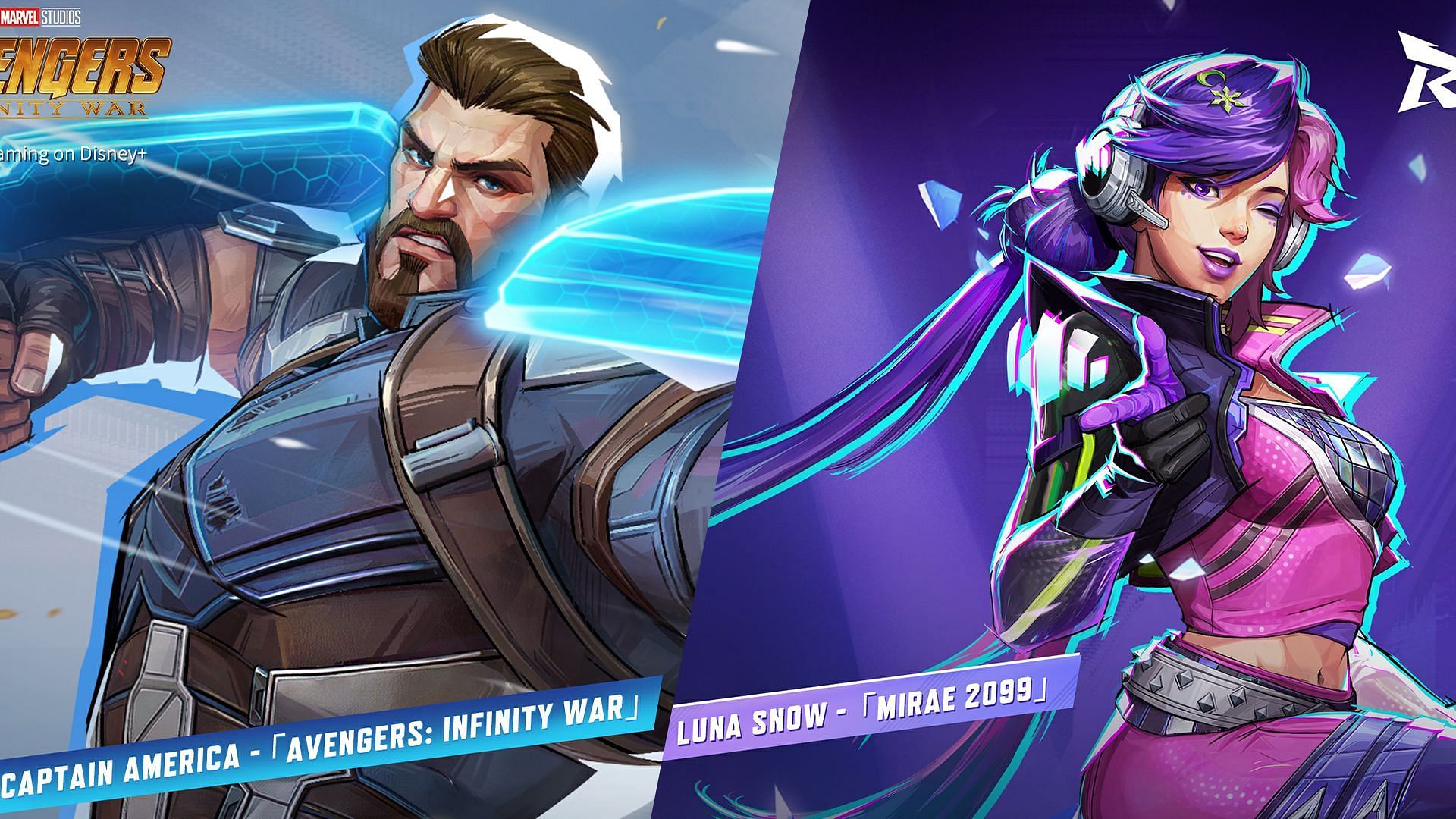 Captain America Infinity War and Luna Snow Mirae 2099 skins release date announced (Image via NetEase Games)