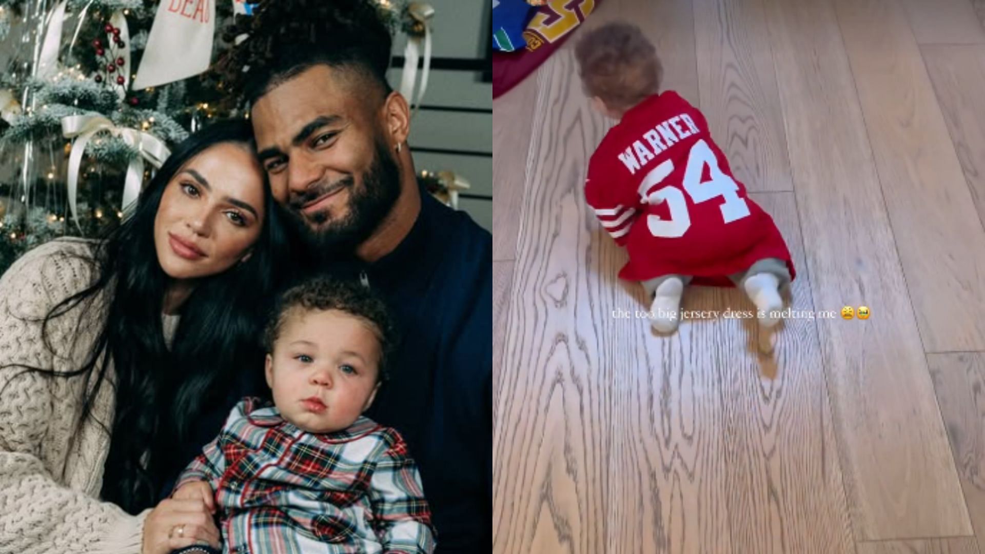 Sydney Warner shared videos of her son wearing 49ers gear. (Photos via Sydney Warner