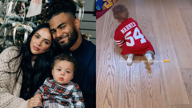 IN PHOTOS: Fred Warner's wife Sydney shares heartwarming moment of son Beau  in 49er's gear