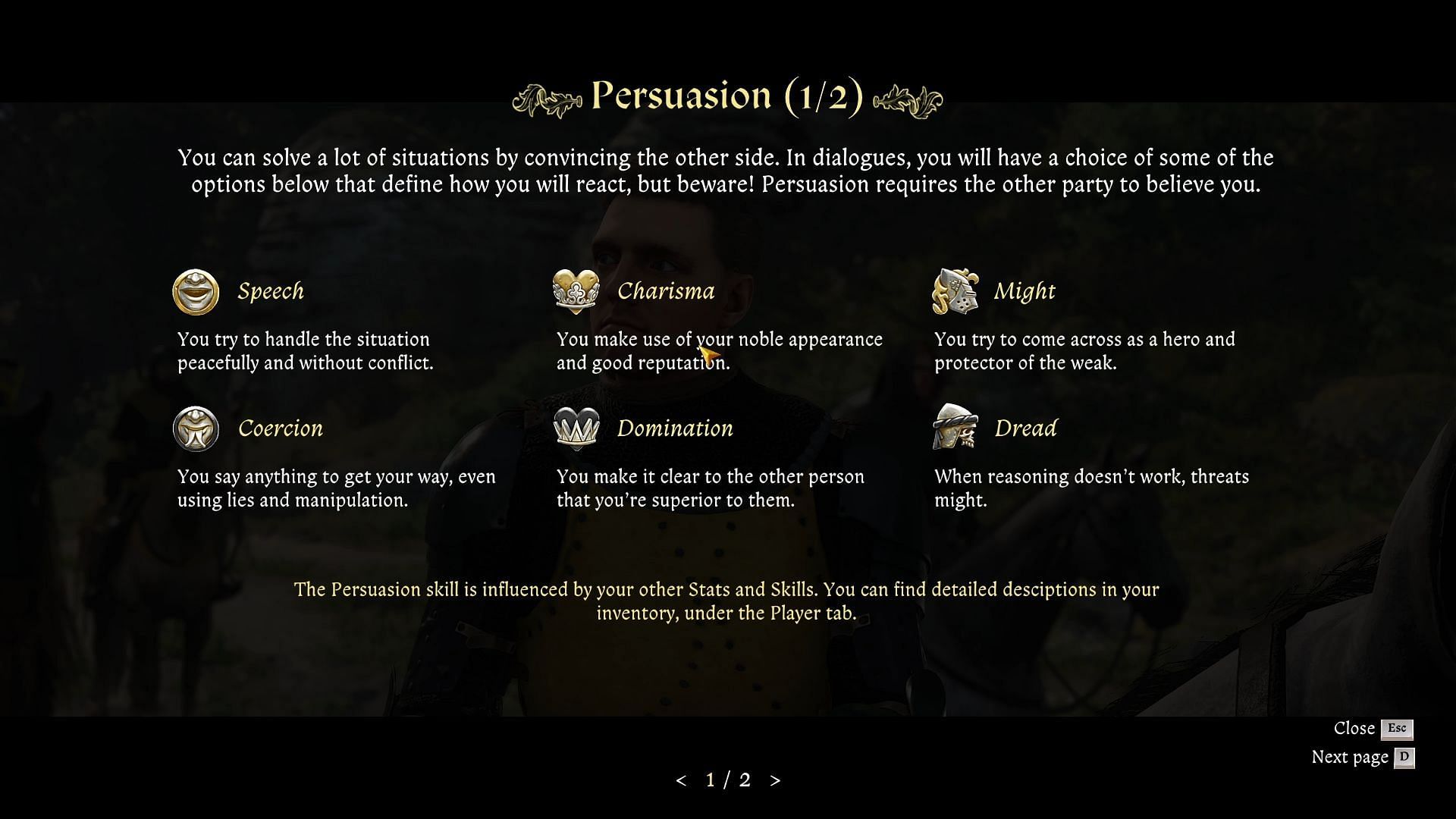 All the persuasion methods (Image via Deep Silver)