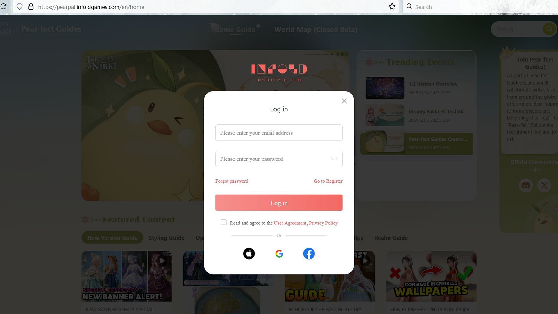 Login to your Infinity Nikki account (Image via Infold Games)