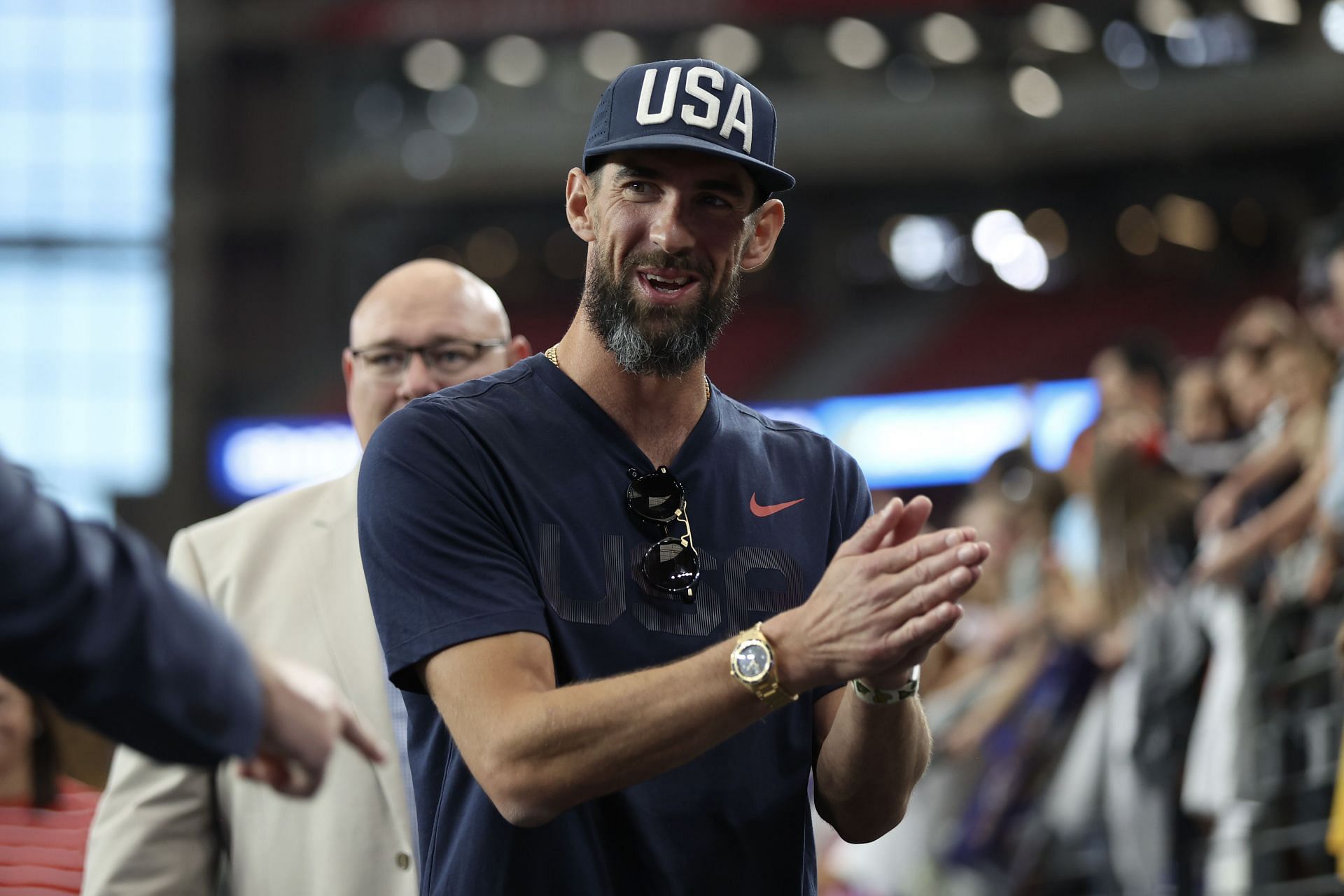 Michael Phelps at the 2025 United States v Australia -SheBelieves Cup - Source: Getty