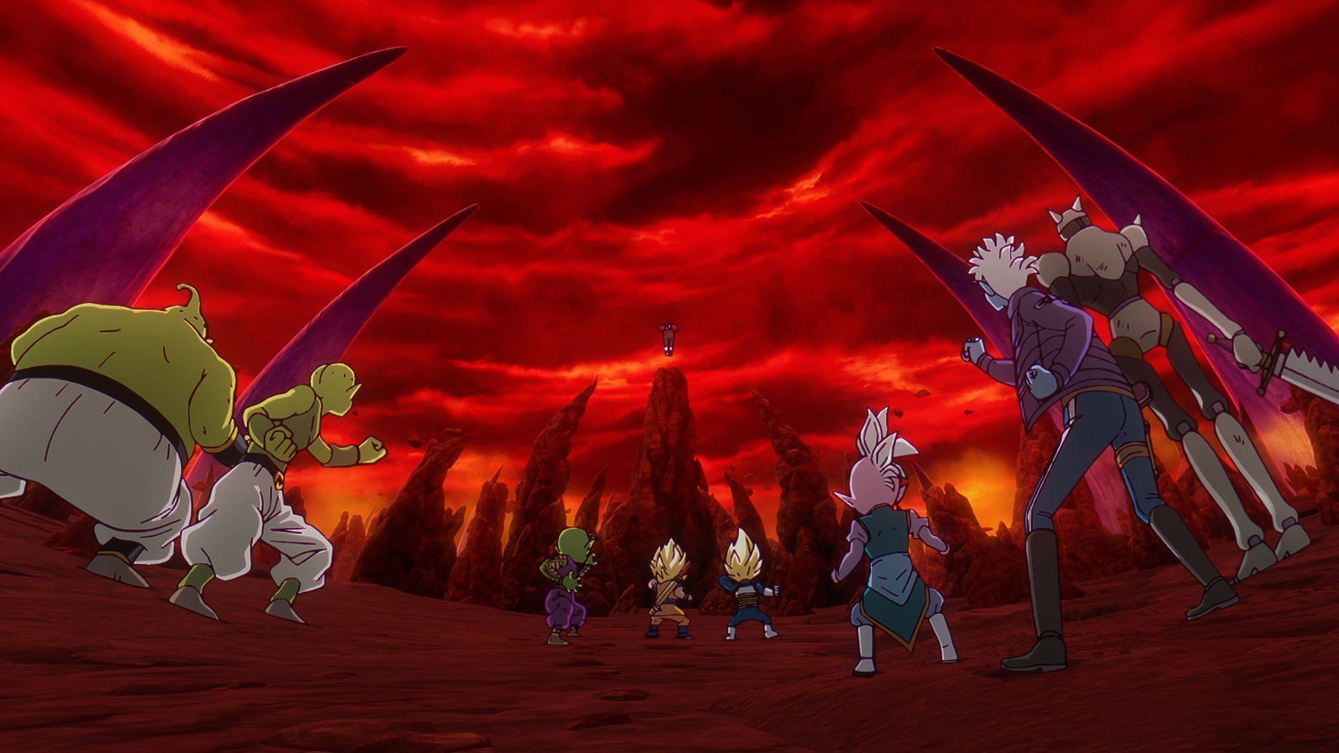 The cast facing Gomah in the most recent episode (Image via Toei Animation).