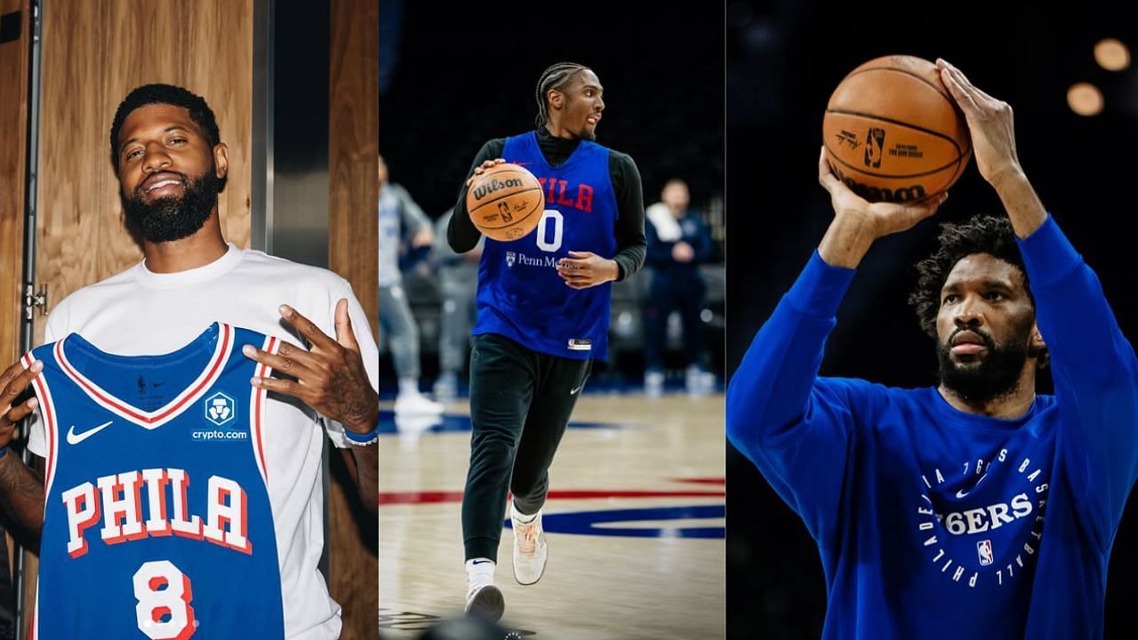 Fans react to the uncertainty in the future of Joel Embiid, Paul George and Tyrese Maxey in Philadelphia. [photo: @sixers/IG]