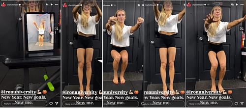 Charlotte Flair works out. [Photo Credits: Screenshot of Flair's Instagram story]