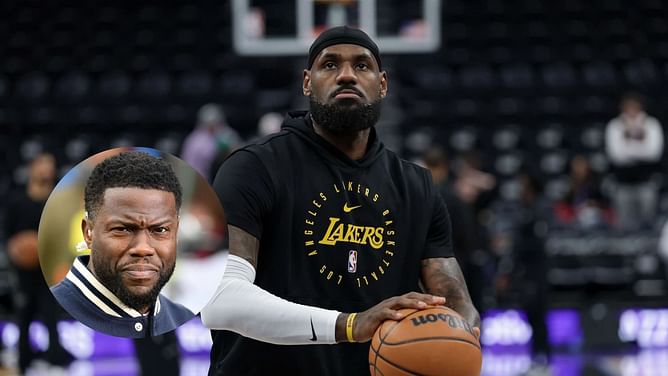 "WTH you doing in my locker room" - LeBron James reacts to Kevin Hart hilariously mimicking him in size 15 shoes before 2025 All-Star Game