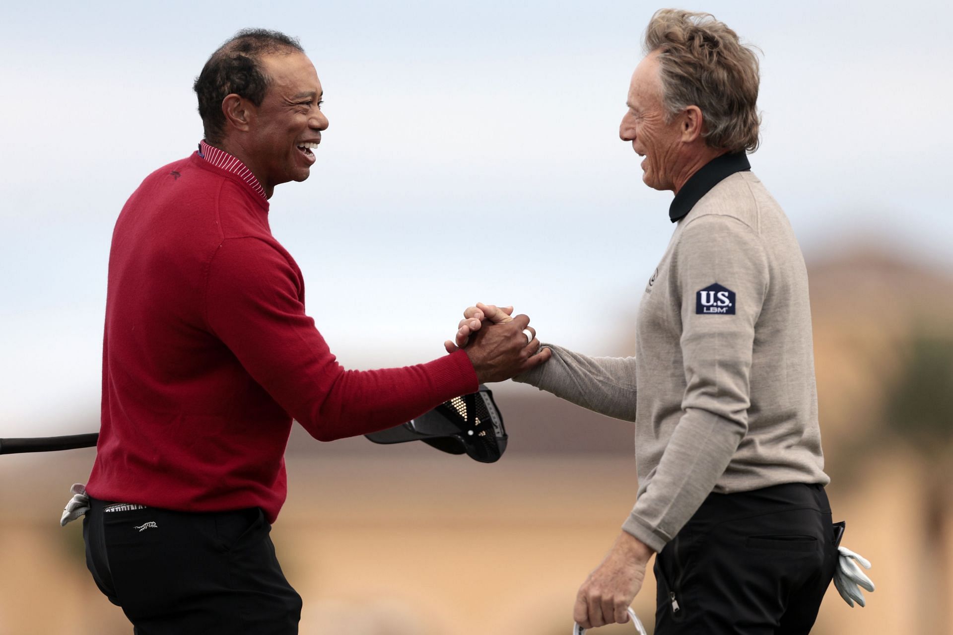 Tiger Woods and Bernhard Langer at the PNC Championship (Source: Getty)