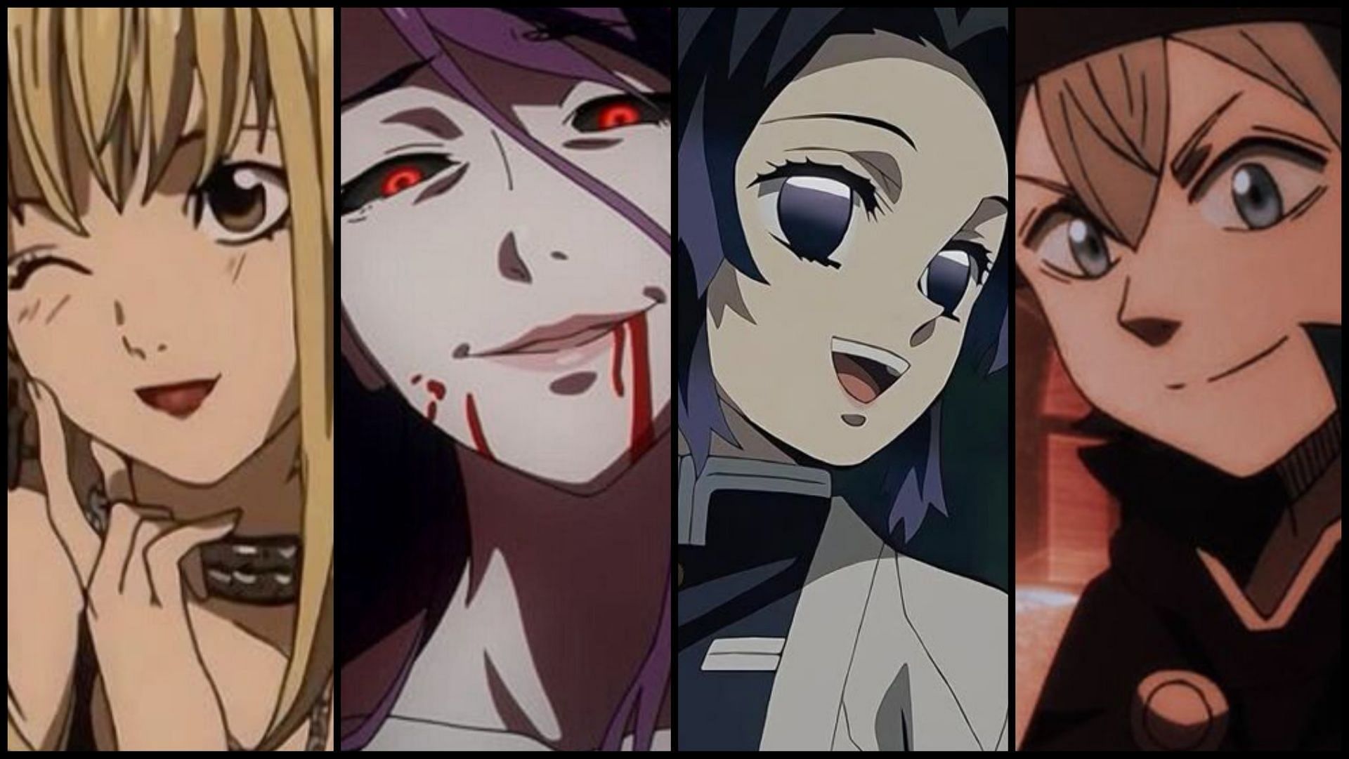 Misa, Rize, Shinobu, and Asta (Images via Madhouse, Pierrot, Ufotable)