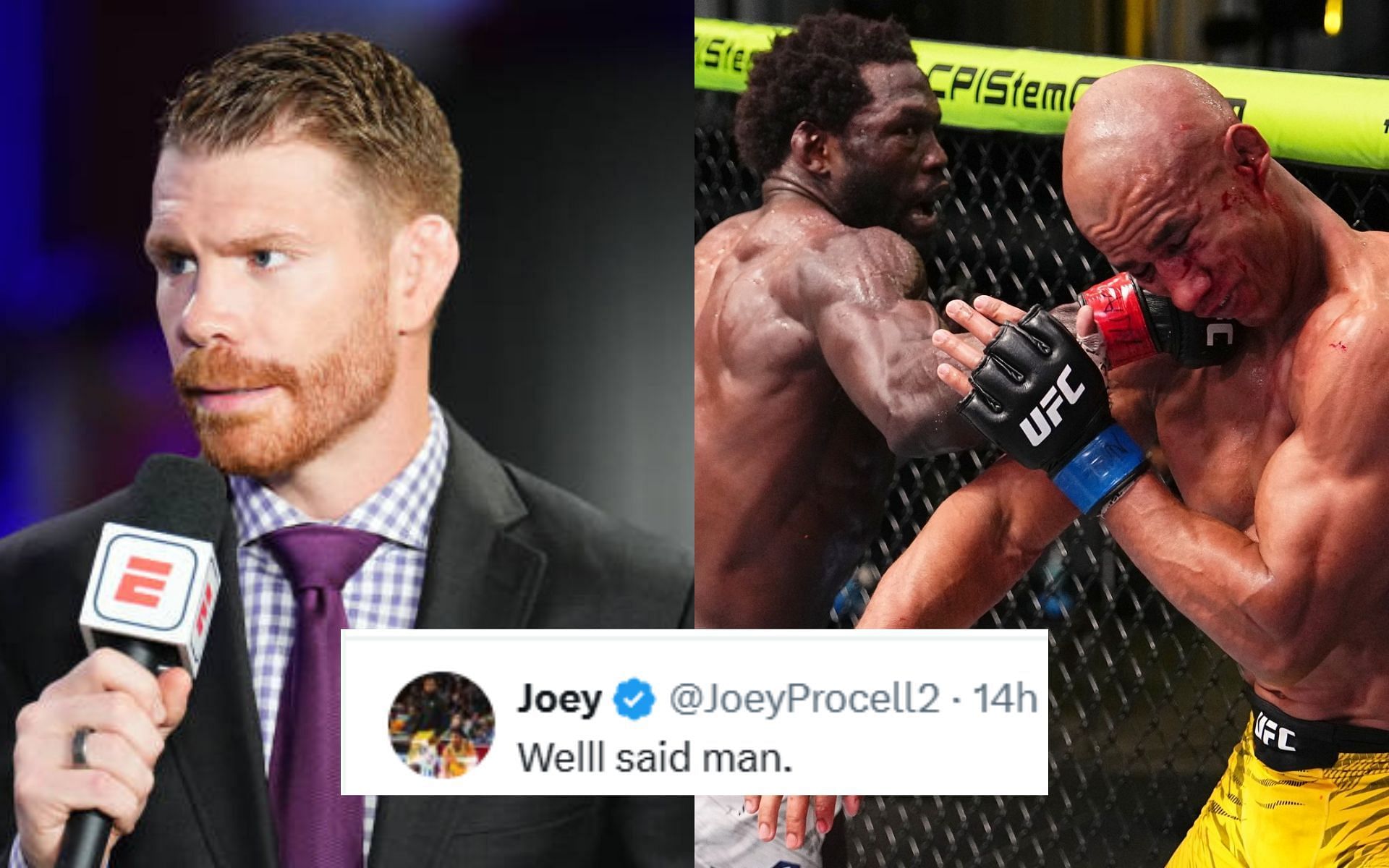 Fans react to Paul Felder (left) defending his actions during Jared Cannonier