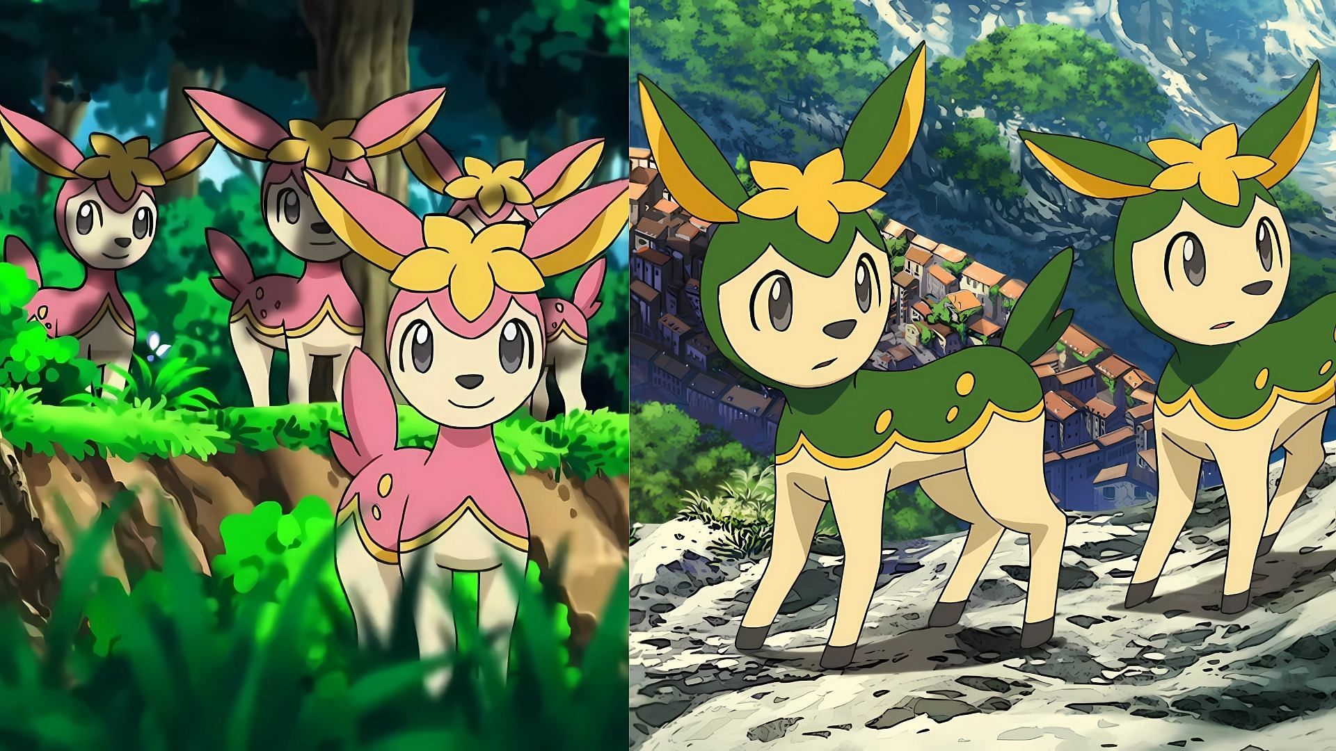 Spring and Summer Deerling in the anime (Image via The Pokemon Company)