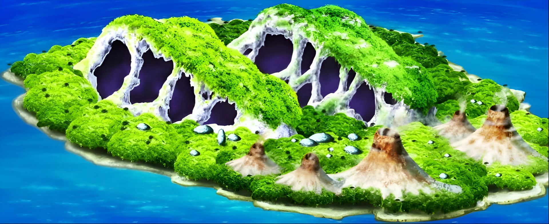 Little Garden Island as seen in the anime (Image via Toei Animation)